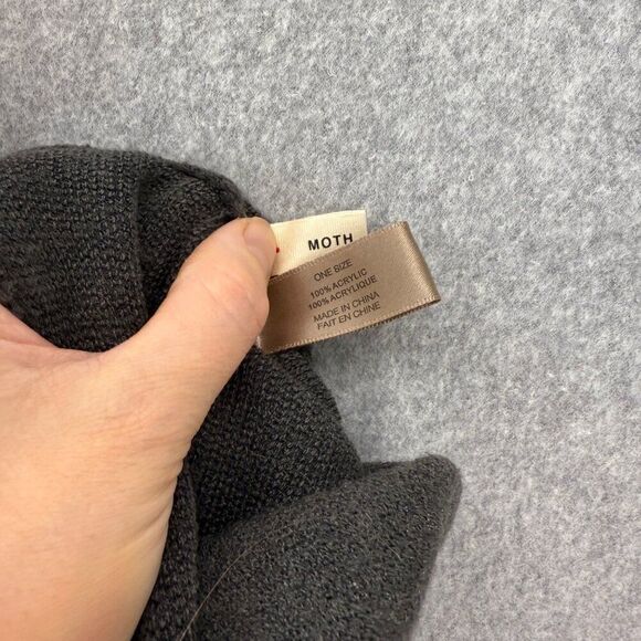 Anthropologie MOTH One‎ Size Charcoal Gray Drape Neck Sleeveless Vest Sweater - Picture 5 of 12